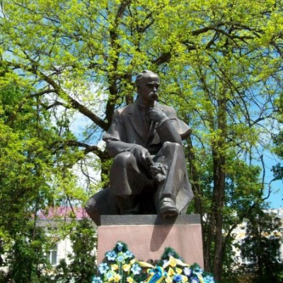 Renaissance Square and the monument to Kobzar, Kolomyia
