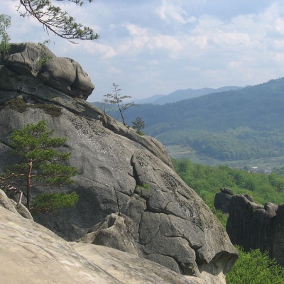 Dovbush's rocks in the village of Bubnyshche