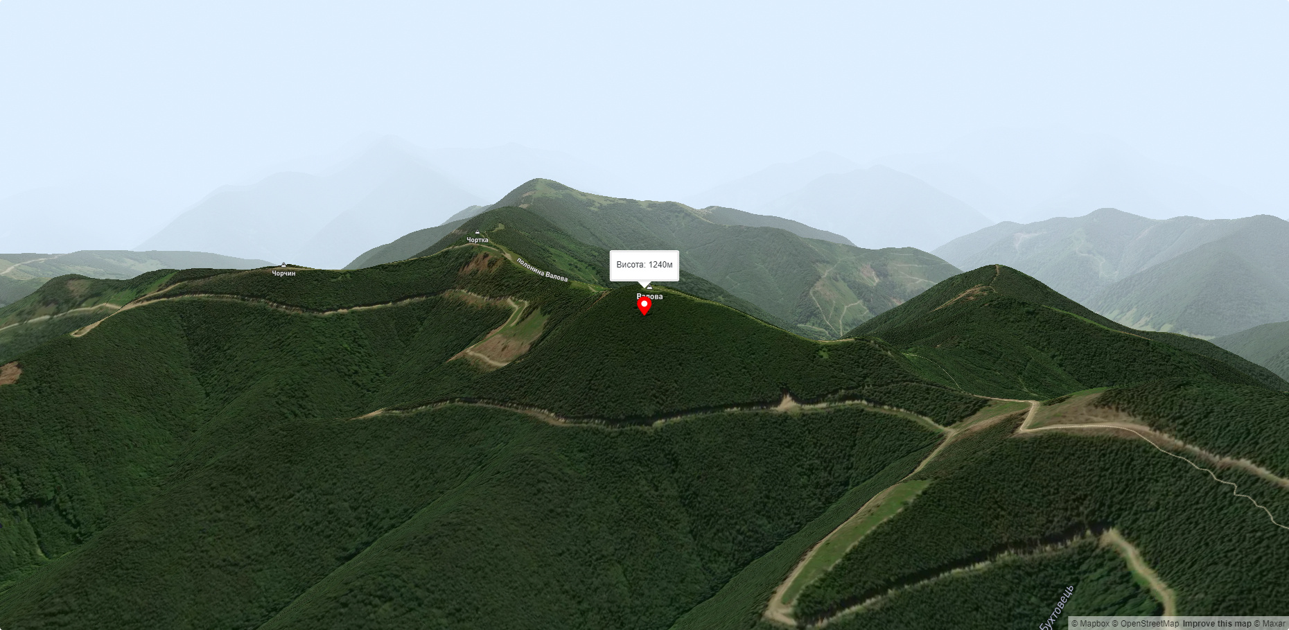 Хребет і гора Чортка