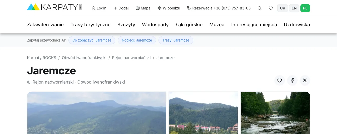 Wiersz „Zapytaj przewodnika AI:” na stronie Jaremcza z trzema gotowymi pytaniami