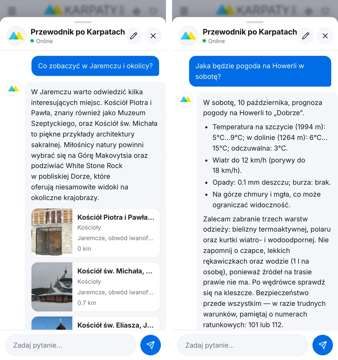 Przewodnik po Karpatach na telefonie: co zobaczyć w Jaremczu i prognoza na Howerlę w sobotę