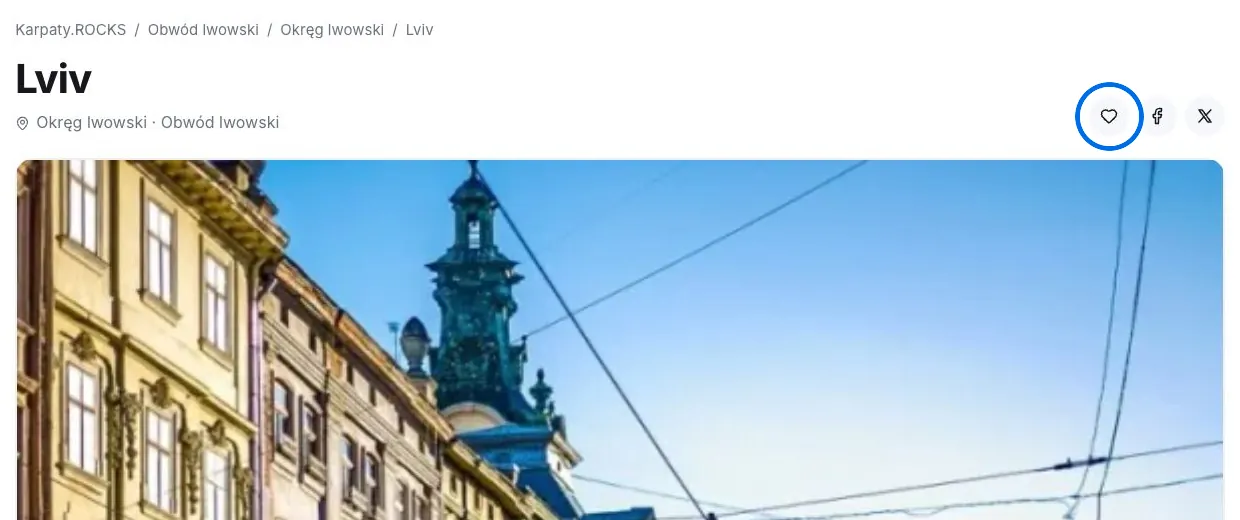 Serduszko na stronie Lwowa: tak dodaje się miasto do planu podróży