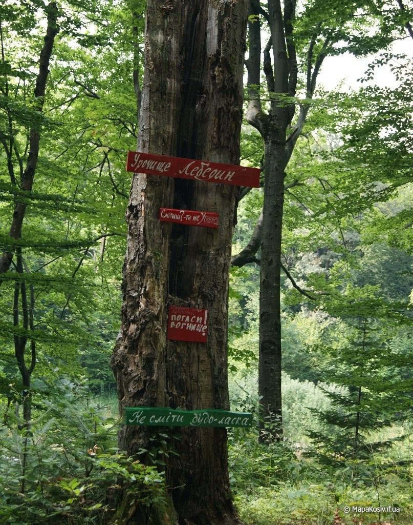 Маркування до озера Лебедин