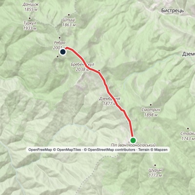 Mount Pip Ivan Chornohirskyi, via Mount Dzembronia and Mount Brebeneskul to Lake Brebeneskul