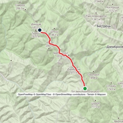 Mount Pip Ivan Chornohirskyi, via Mount Dzembronia and Mount Rebra to Lake Nesamovyte