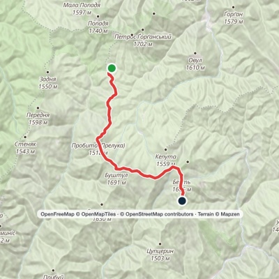 Dariv ridge, via Mount Bushtul to Mount Bert