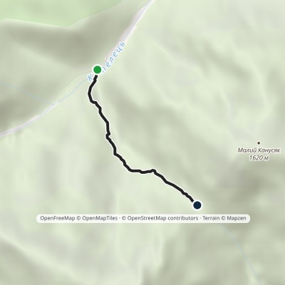 Trail to Velykyi and Malyi Kanusiak