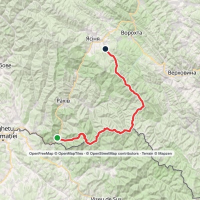 Dilove village, via Mount Pip Ivan Marmaroskyi, Mount Mika-Mare, Mount Pip Ivan Chornohirskyi and Mount Hoverla to Lazeshchyna village