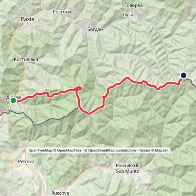 Dilove village, via Mount Pip Ivan Marmaroskyi, Mount Mika-Mare and Mount Steavul to Mount Stih