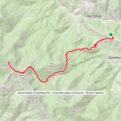 Dzembronia village, via Mount Brebeneskul and Mount Menchul to Dzembronia village