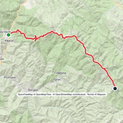 Kvasy village, via Mount Petros and Mount Hoverla to Mount Pip Ivan Chornohirskyi