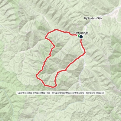 Osmoloda village, via Mount Grofa, Mount Koretvyna and Mount Popadia to Osmoloda village