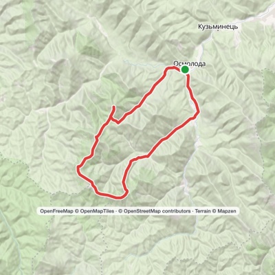 Osmoloda village, via Mount Grofa, Mount Parenky, Mount Koretvyna and Mount Popadia to Osmoloda village
