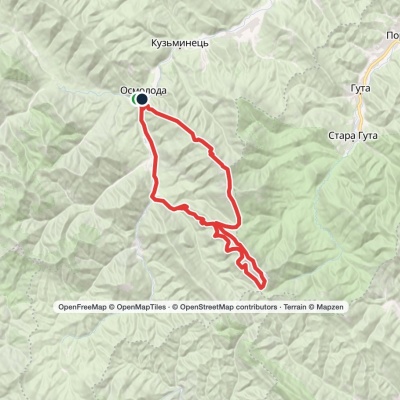 с. Осмолода, через г. Висока, г. Боревка, г. Лопушна, г. Сивуля до с. Осмолода