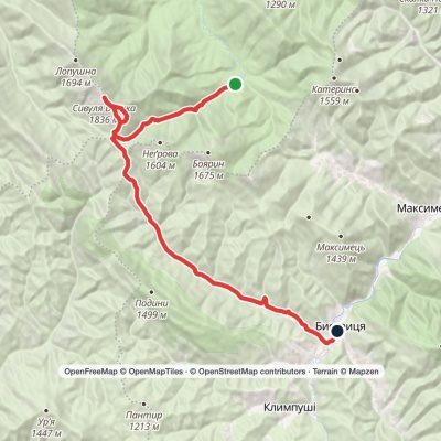 Stara Huta village, via Mount Syvulia to Bystrytsia village