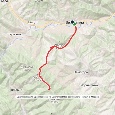 Werchowyna – grzbiet Krynta-Skupowa – Werchowyna