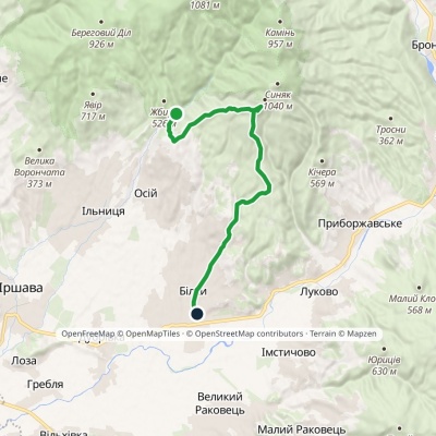 Kamianka tract – Mount Berdo – Bilky village