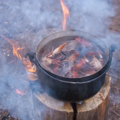 Finnish (Swedish) Candle or How to Quickly Cook Food in Camping Conditions (Video)