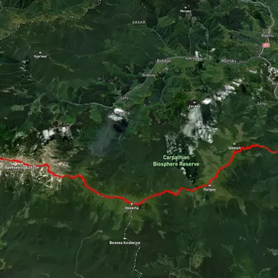Mount Pip Ivan Chornohirskyi, via Mount Hoverla and Mount Petros to Kvasy village