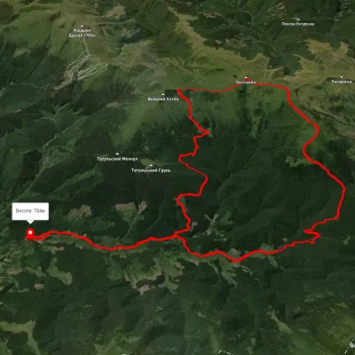 Chorna Tysa village, via Mount Dohiaska, Mount Troiaska and Mount Tataruka to Chorna Tysa village