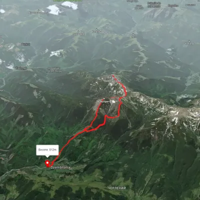 Dzembronia village, via Mount Smotrych to Mount Pip Ivan Chornohirskyi