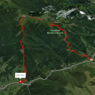 Kvasy village, via Mount Petros to Yasinia
