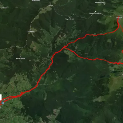 Wieś Łazeszczyna, przez Koźmeszczyk i górę Howerla do wsi Łazeszczyna