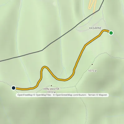 Kasárne, schroniska – Przełęcz Gežov