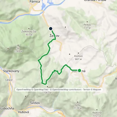 Komjatná – Przełęcz pod Ostrím – Zaškov