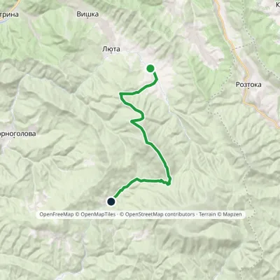 Liuta – Liutianska Holytsia – Lumshory (green route)