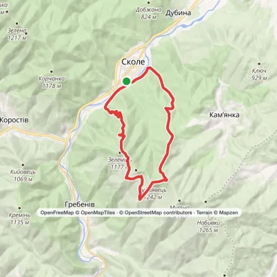 Skole, via Mount Kudriavets and Mount Lopata to Skole