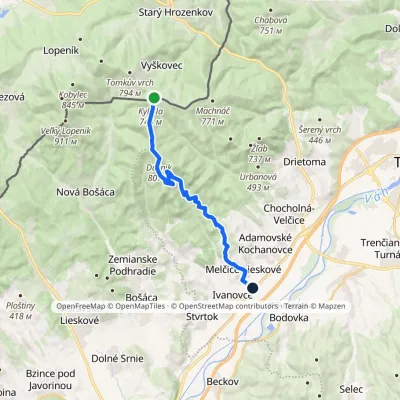 Melčice – Sedlo Kykula, state border