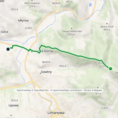 Przełęcz Pod Sałaszem – Łososina Górna