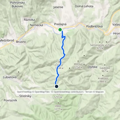 Predajná – Saddle below Hrb, hut