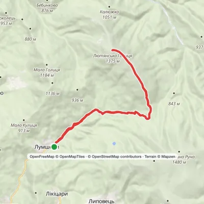 Lumshory village – Mount Liutianska Holytsia – Lumshory village