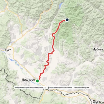 Bushtyno, via Zanivka tract to Mount Manchul