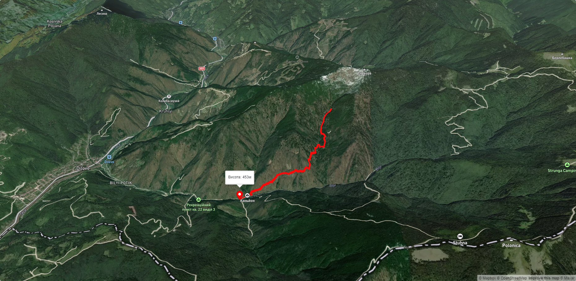 До водоспаду Ялинський