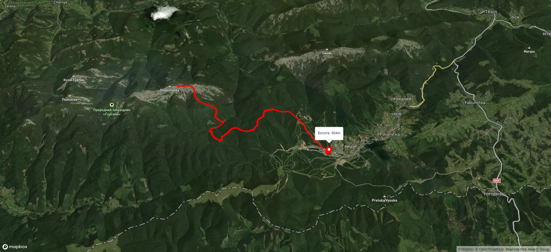 г. Довбушанка – с. Поляниця