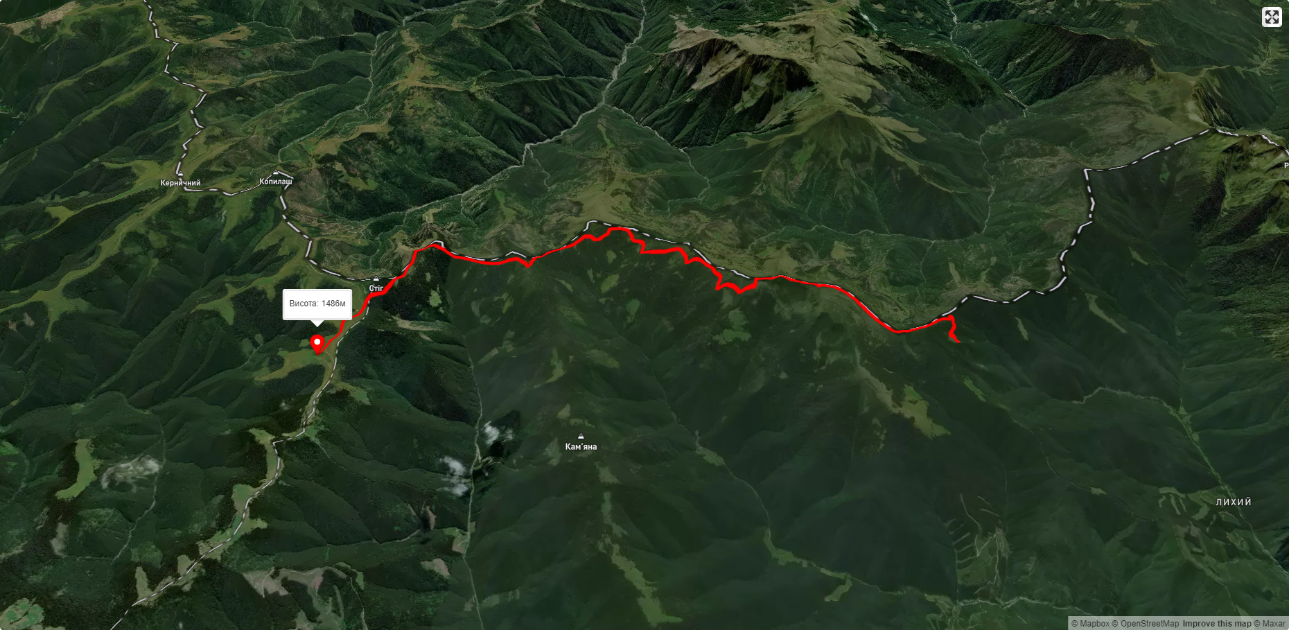 г. Межипотоки, через г. Міка-Маре, г. Стеавул, г. Стіг до пол. Радуль