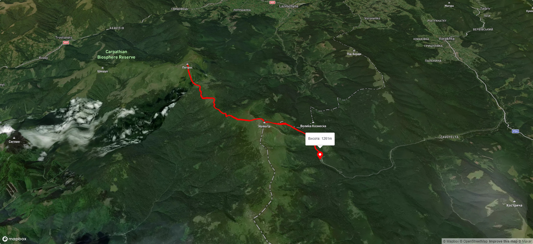 г. Петрос, через г. Говерла до турбази 'Заросляк'