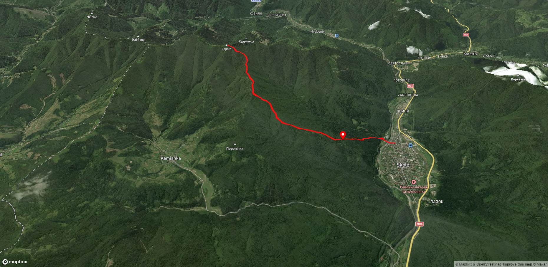 м. Сколе – г. Лопата – м. Сколе