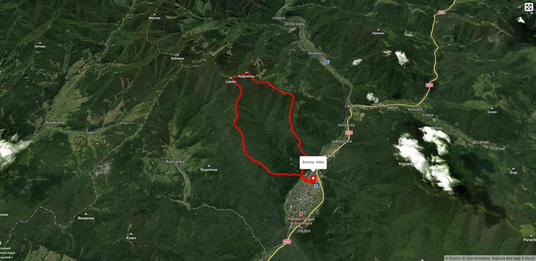 м. Сколе – г. Лопата – м. Сколе