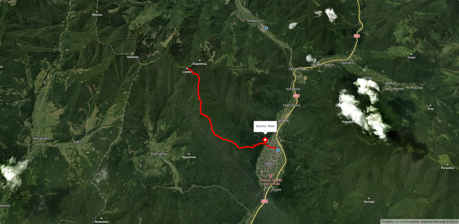 м. Сколе – г. Лопата – м. Сколе