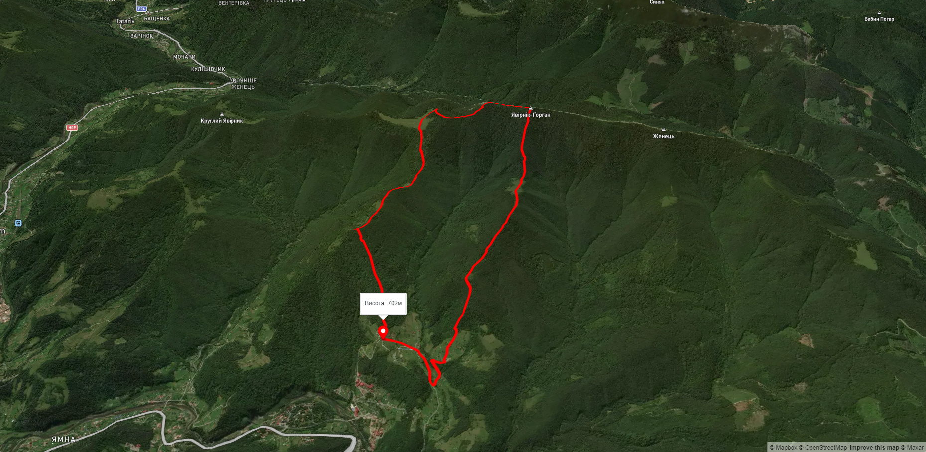 м. Яремче – г. Явірник – м. Яремче