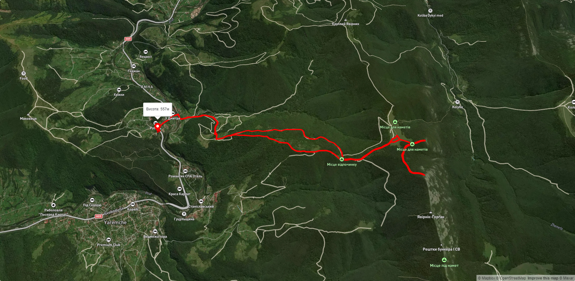 м. Яремче – г. Явірник – м. Яремче