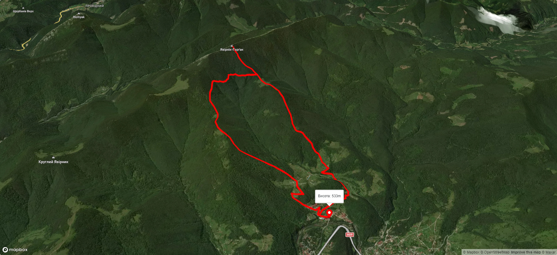 м. Яремче – хр. Явірник – м. Яремче