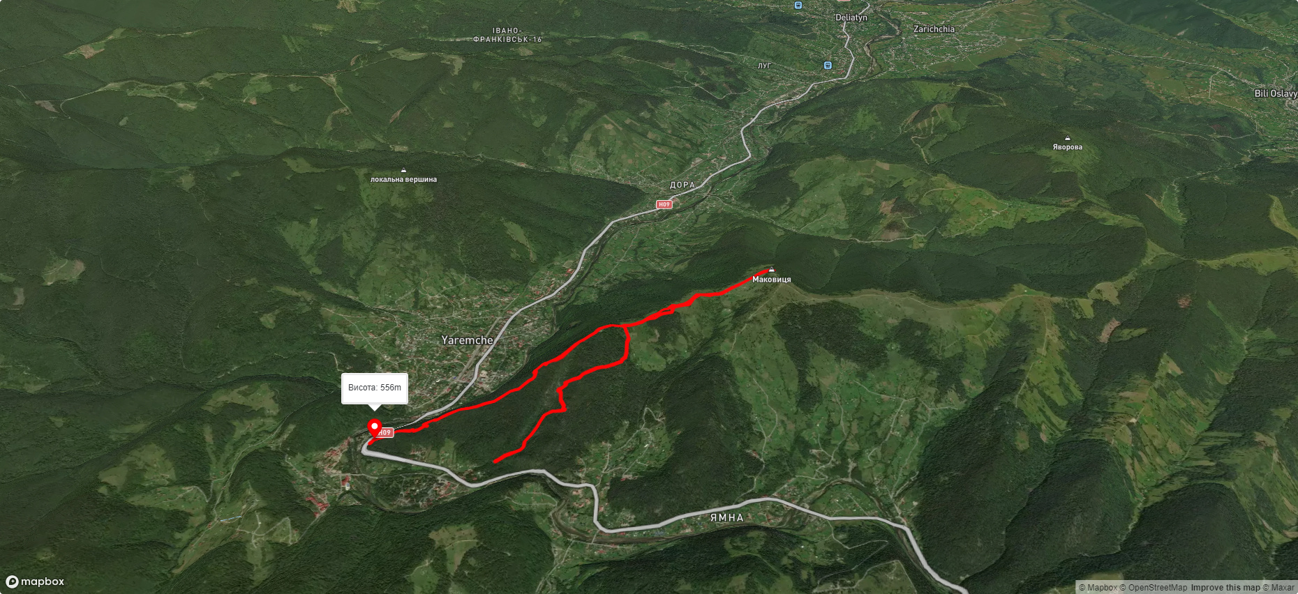 м. Яремче, Скелі Довбуша, г. Маковиця до м. Яремче