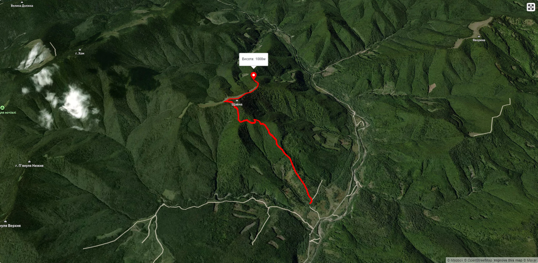Маршрут на г. Щавна