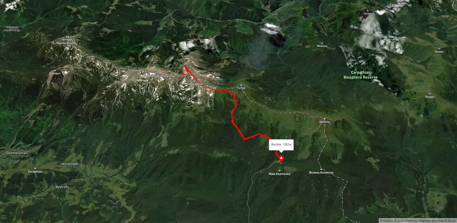 оз. Бребенескул, через г. Гутин Томнатик, оз. Несамовите до турбази 'Заросляк'