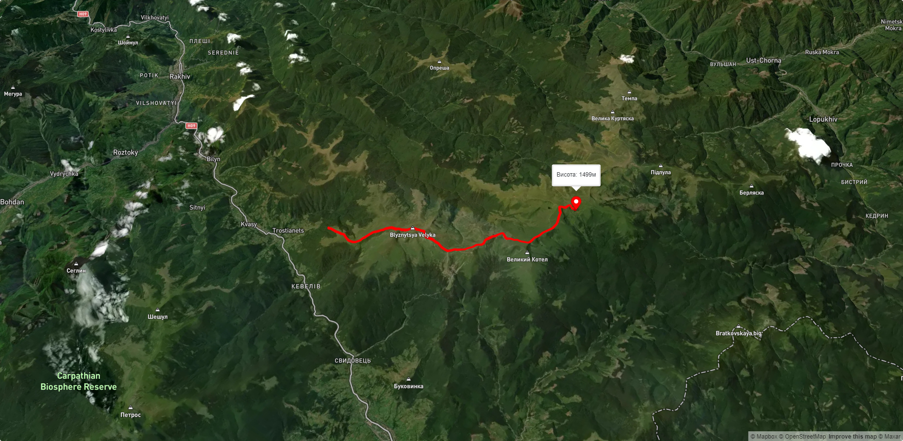 пол. Браївка, через г. Близниця до оз. Апшинець